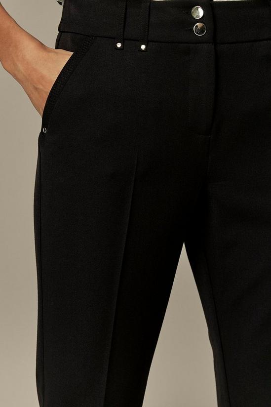 Wallis Black Stud Detail Tapered Trousers 4