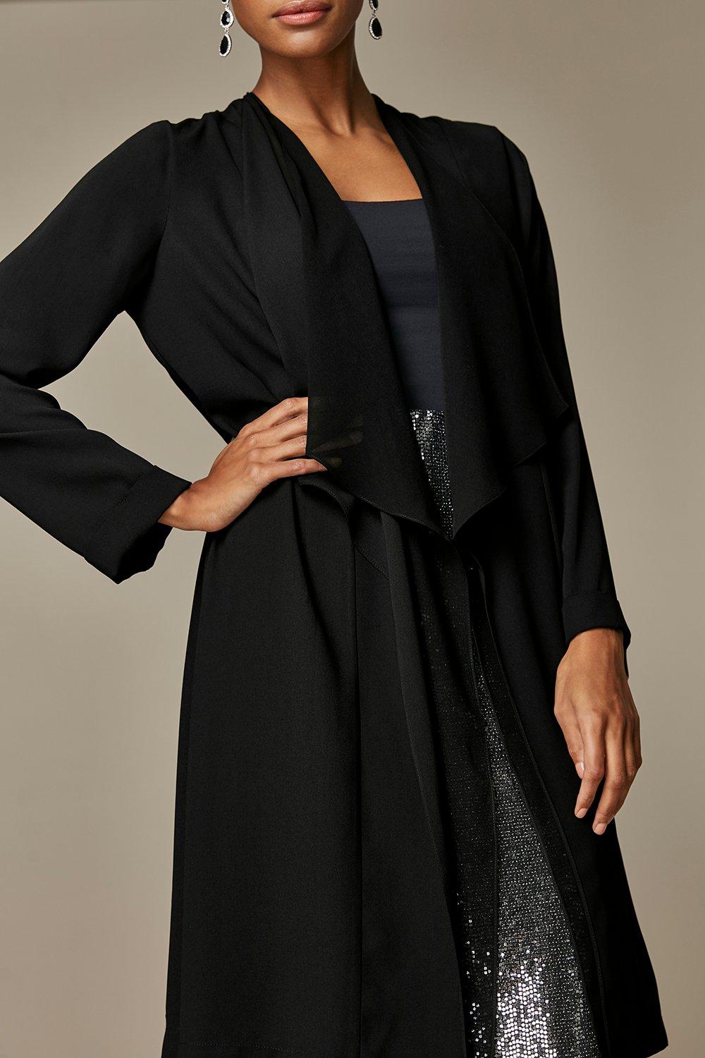 Black chiffon 2025 duster jacket