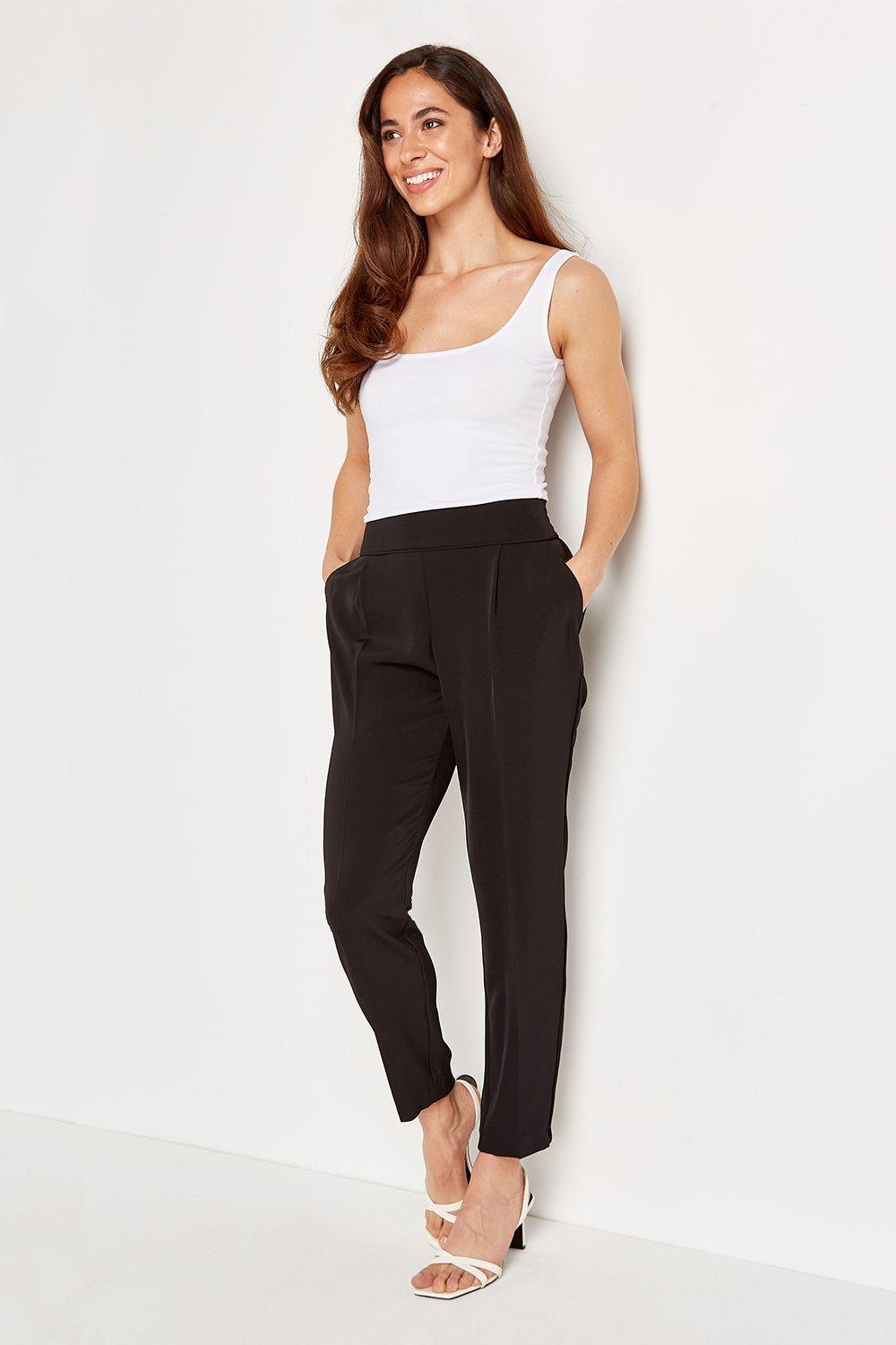 Trousers | Black Pull On Trousers | Wallis