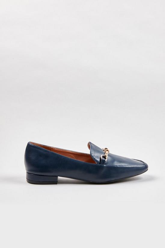 Wallis Navy Soft Square Trim Loafers 1