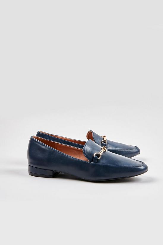 Wallis Navy Soft Square Trim Loafers 2