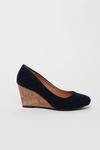 Wallis WIDE FIT Navy Wedge Heeled Shoes thumbnail 2