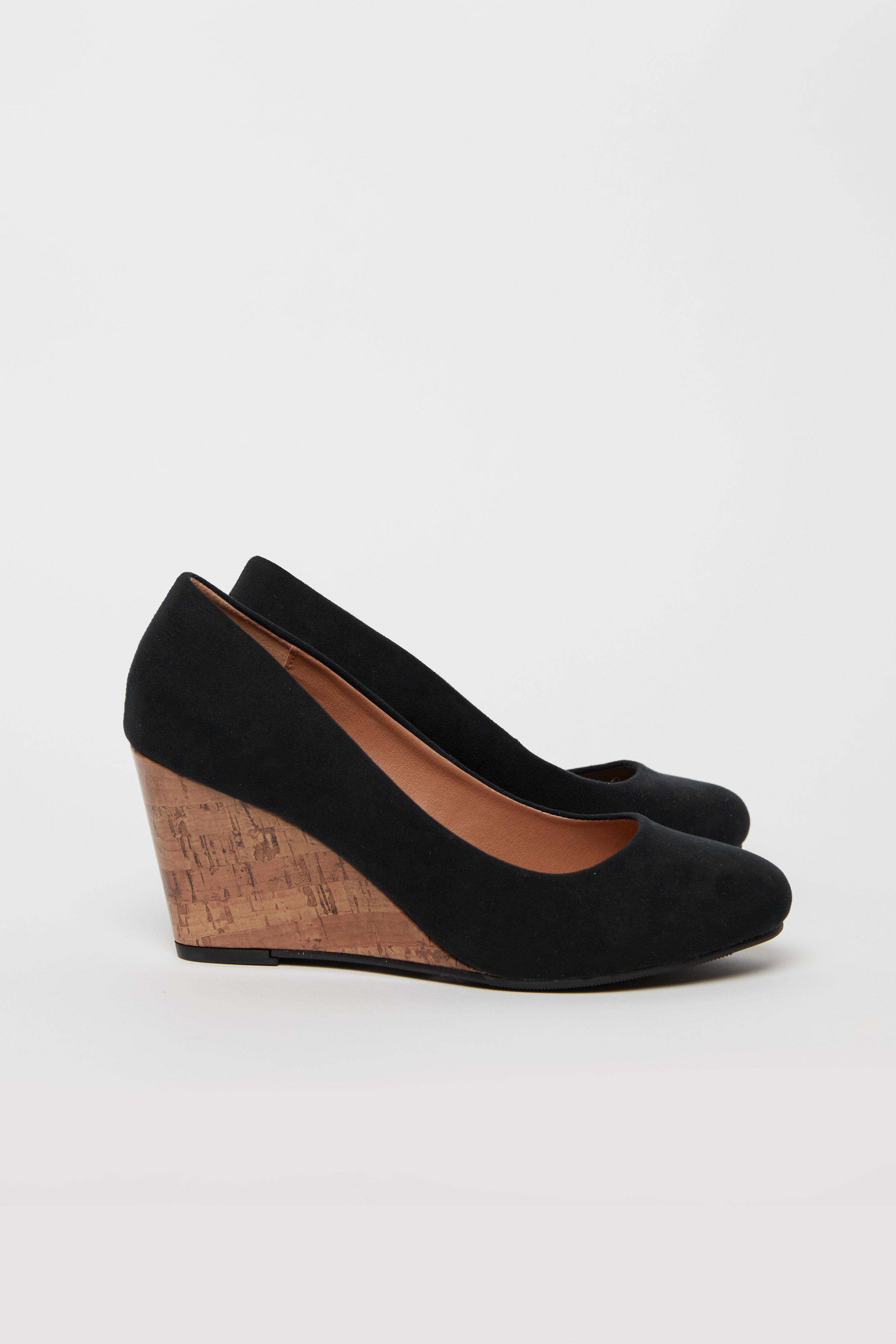 Black wedge outlet heels wide width