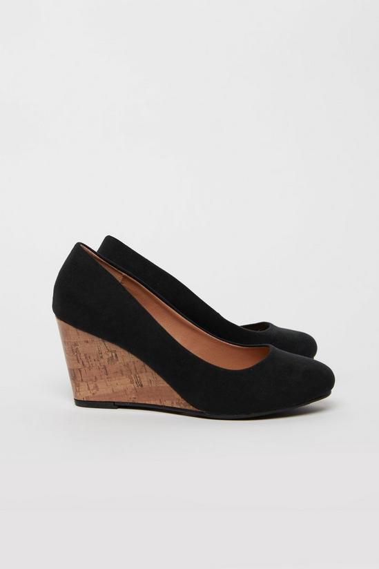 Wallis WIDE FIT Black Wedge Heeled Shoes 1