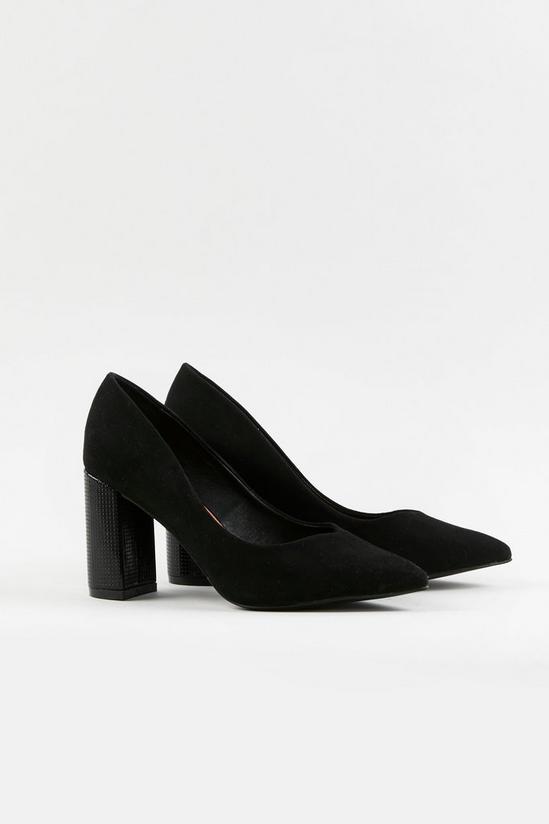 Wallis WIDE FIT Black Block Heel Shoes 1