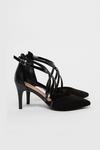 Wallis WIDE FIT Black Strappy Pointed Heel thumbnail 1
