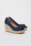 Wallis WIDE FIT Navy Knot Front Espadrille Wedge thumbnail 1