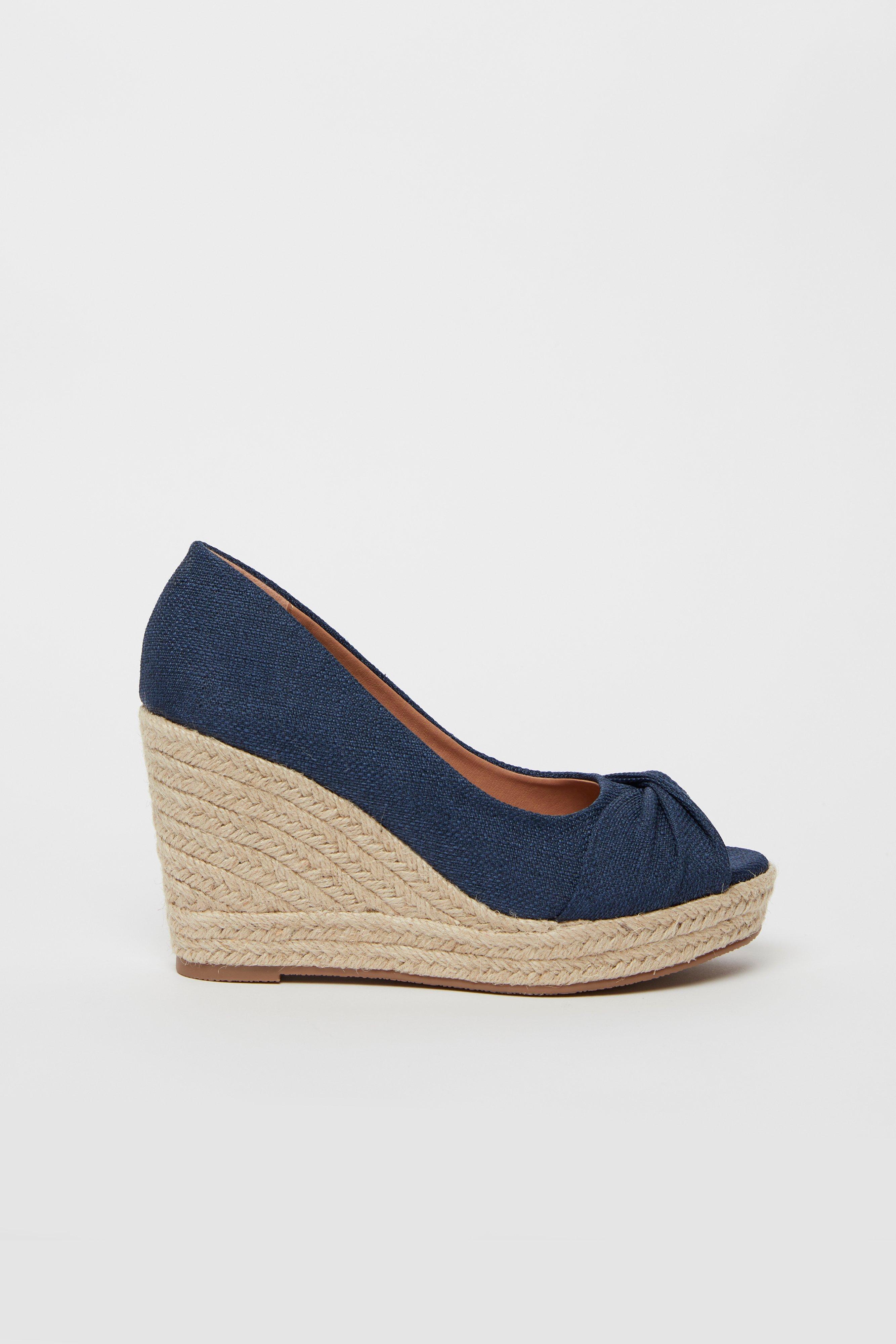 Wide fit navy sales espadrilles