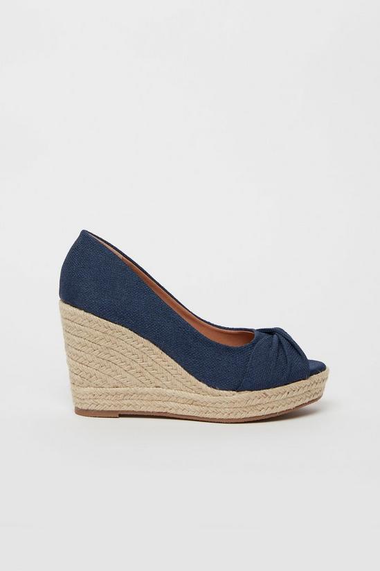 Wallis WIDE FIT Navy Knot Front Espadrille Wedge 2