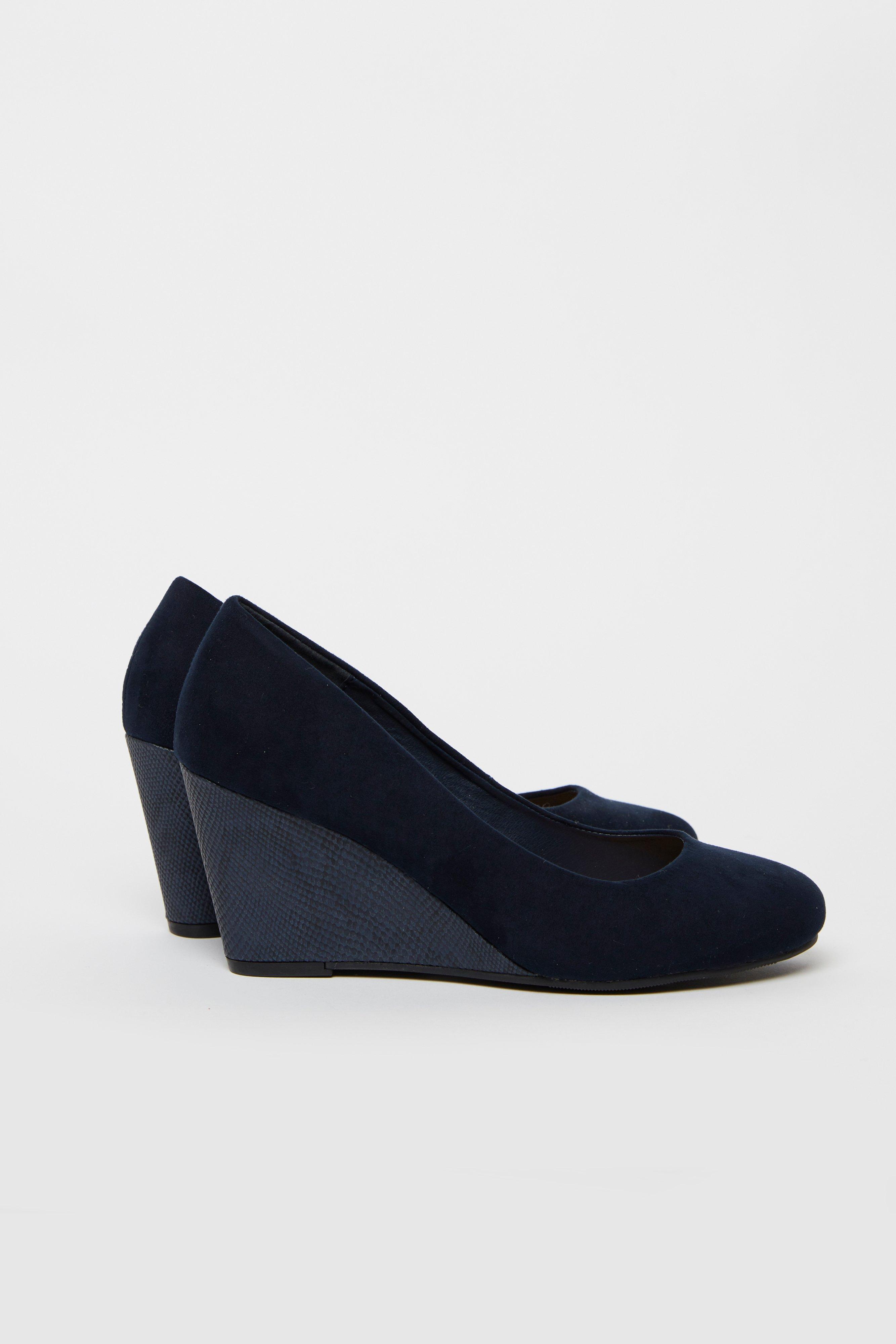 Navy blue hotsell wedge shoes uk