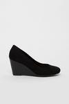 Wallis Black Wedge Heeled Shoes thumbnail 1