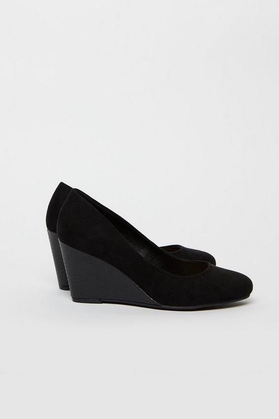 Wallis Black Wedge Heeled Shoes 2