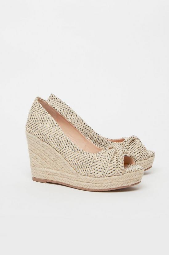 Wallis Wide Fit Nude Knot Front Espadrille Wedge 1