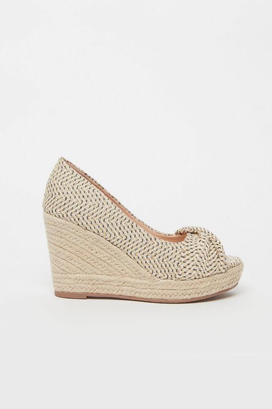 Wallis Wide Fit Nude Knot Front Espadrille Wedge 2