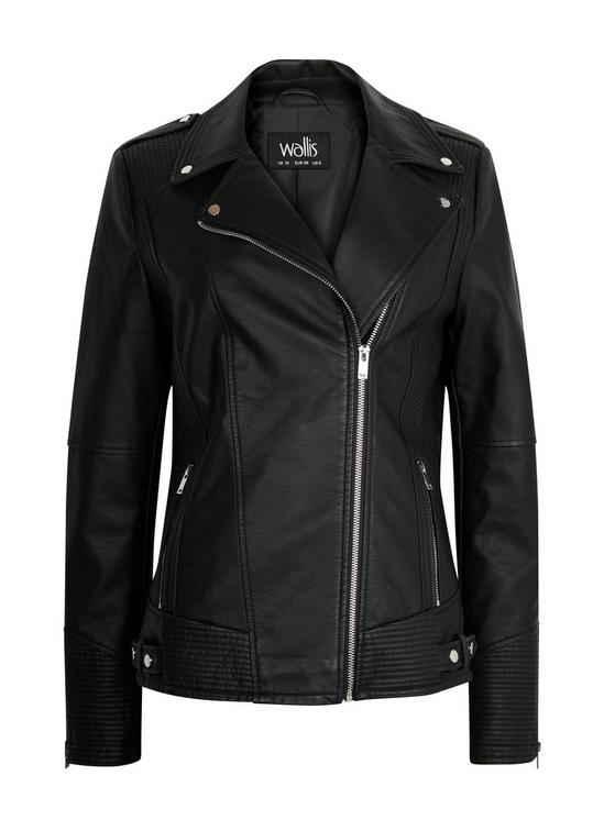 Wallis Black Faux Leather Biker Jacket 4