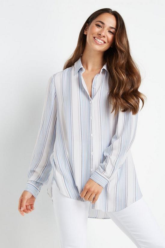 Wallis Blue Stripe Relaxed Shirt 1