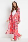 Wallis Pink Print Long Line Kimono Jacket thumbnail 2