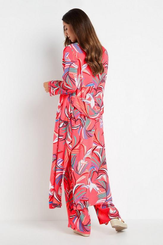 Wallis Pink Print Long Line Kimono Jacket 3