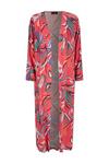Wallis Pink Print Long Line Kimono Jacket thumbnail 5