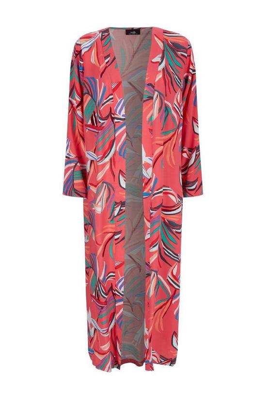 Wallis Pink Print Long Line Kimono Jacket 5