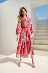Wallis Pink Print Layered Midi Shirt Dress thumbnail 1