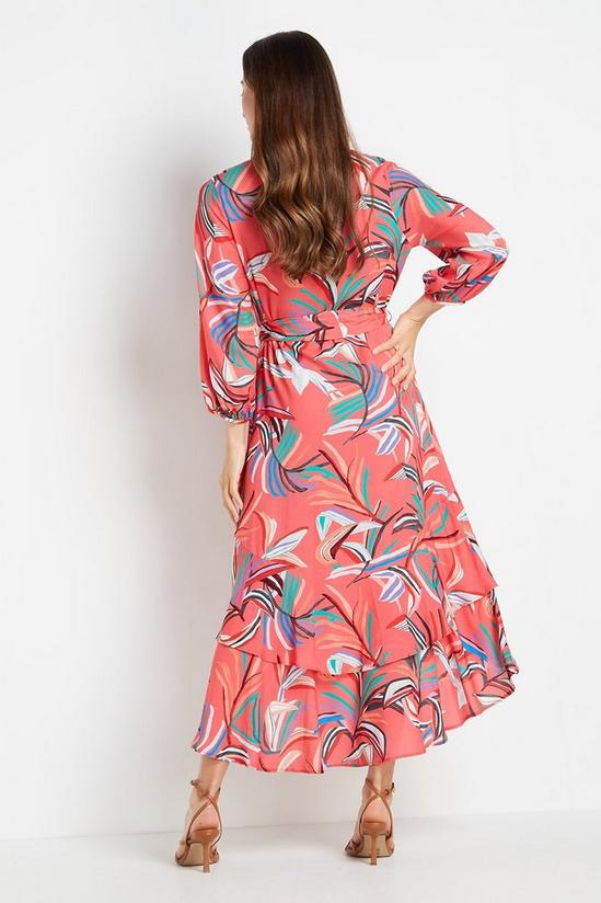 Wallis Pink Print Layered Midi Shirt Dress 3