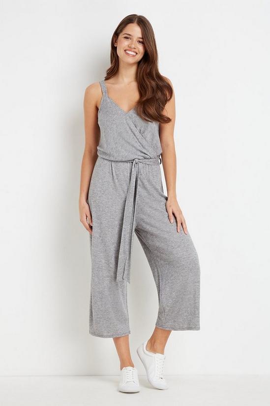 Wallis Knit Belted Cropped Jumpsuit 1