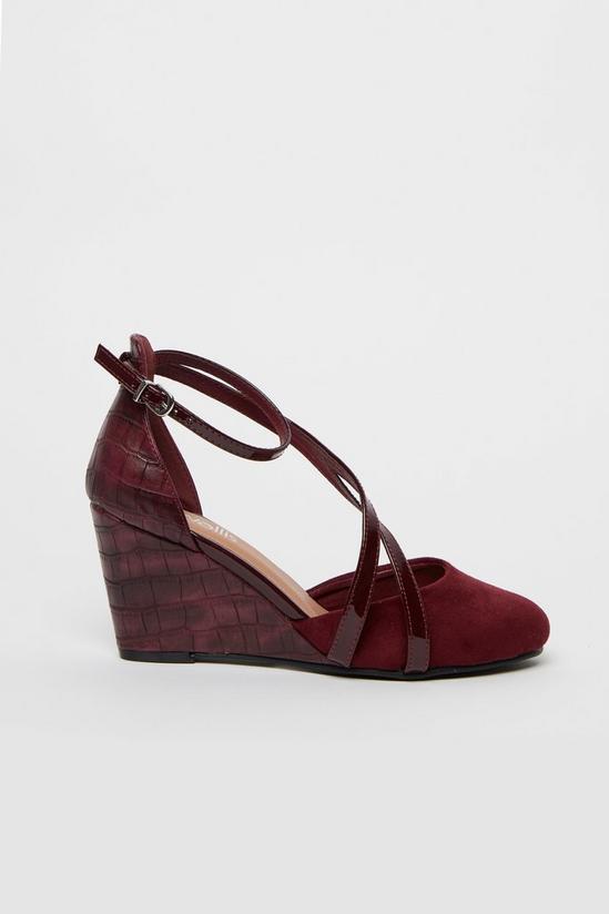 Wallis Red Double Strap Wedge 1