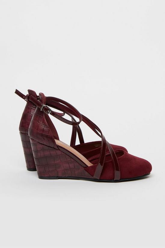 Wallis Red Double Strap Wedge 2