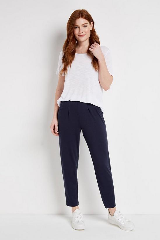 Wallis PETITE Navy Tapered Trousers 1