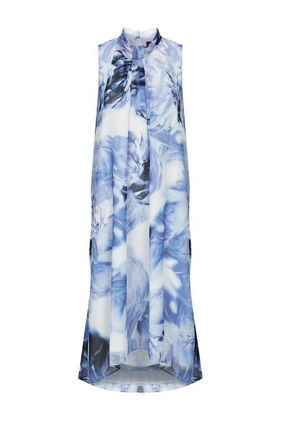 Wallis Blue Blurred Floral Halter High Low Dress 5