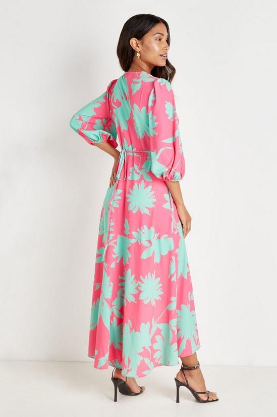 Wallis Colour Pop Floral Wrap Midi Dress 3