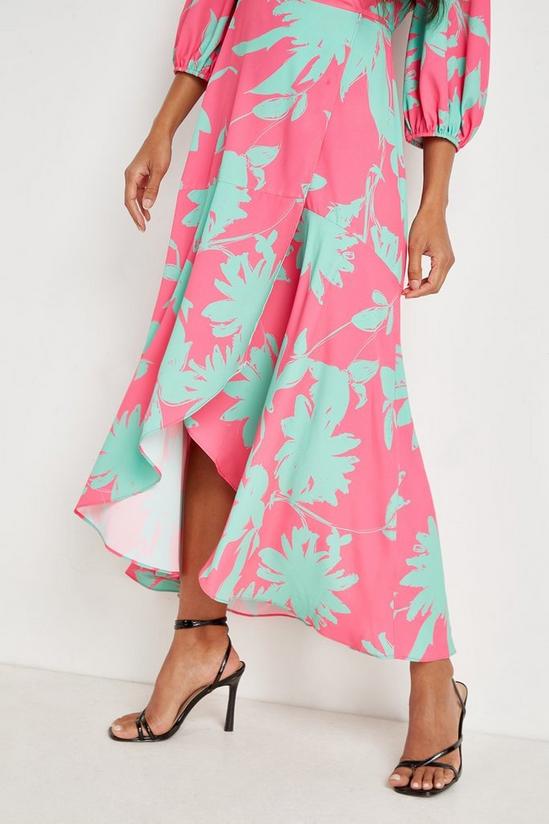 Wallis Colour Pop Floral Wrap Midi Dress 4