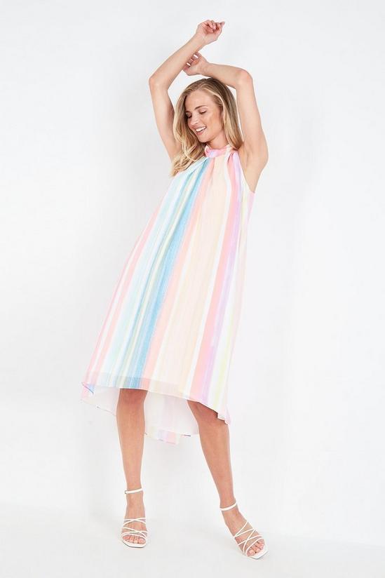 Wallis Stripe Halter High Low Dress 1