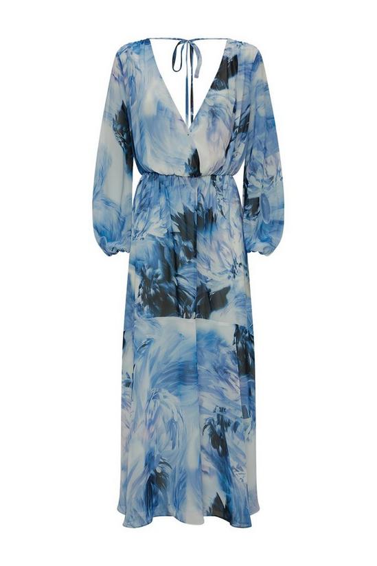 Wallis Blue Blurred Floral Cold Shoulder Maxi Dress 5