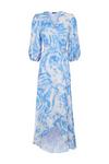 Wallis Blue Tie Dye Volume Wrap Midi Dress thumbnail 5