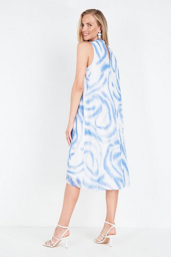 Wallis Blue Graphic Tie Dye Halter High Low Dress 3