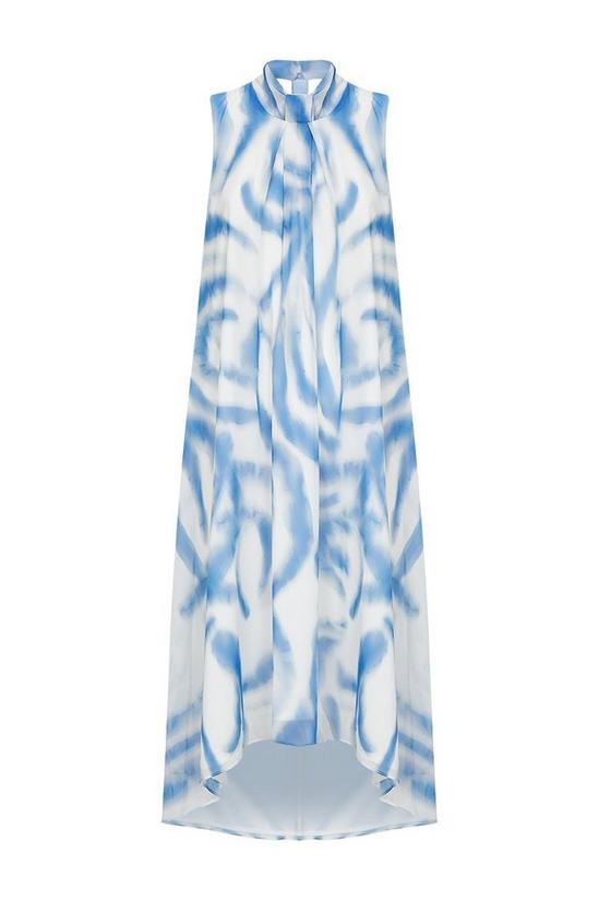 Wallis Blue Graphic Tie Dye Halter High Low Dress 5