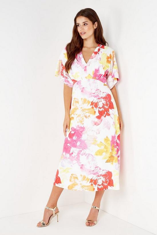 Wallis Pink Abstract Kimono Sleeve Dress 2