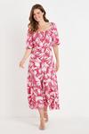 Wallis Tall Pink Palm Square Neck Dress thumbnail 1