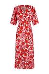 Wallis Tall Red And Pink Floral Kimono Sleeve Dress thumbnail 5