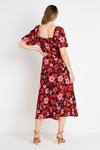 Wallis Black and Red Floral Square Neck Dress thumbnail 3
