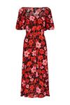 Wallis Black and Red Floral Square Neck Dress thumbnail 5