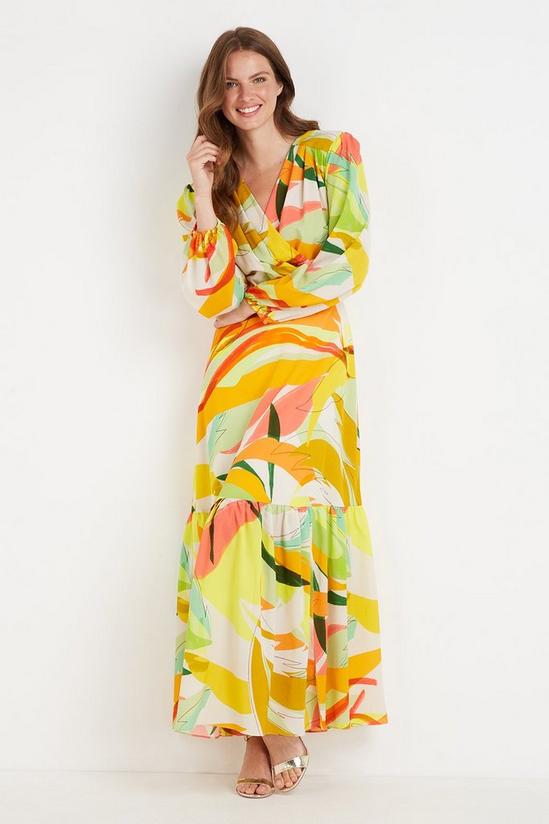 Wallis Tall Lime Abstract Tiered Maxi Dress 2