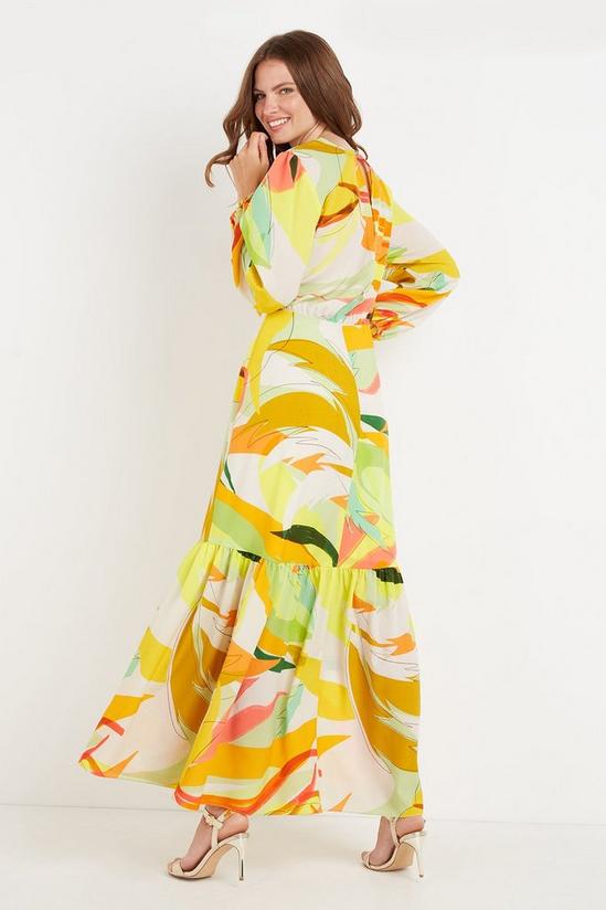Wallis Tall Lime Abstract Tiered Maxi Dress 3