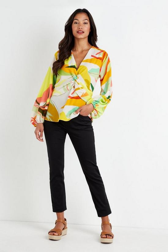 Wallis Lime Abstract Twist Front Top 2