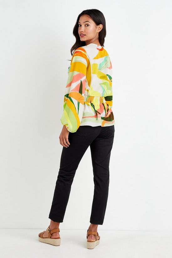 Wallis Lime Abstract Twist Front Top 3