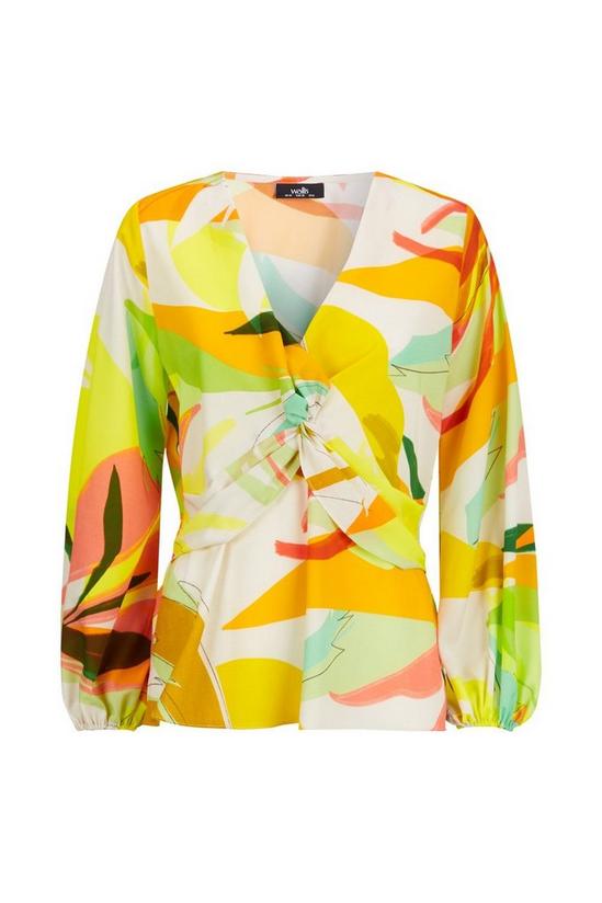 Wallis Lime Abstract Twist Front Top 5