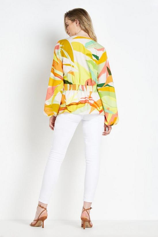Wallis Tall Lime Abstract Twist Front Top 3