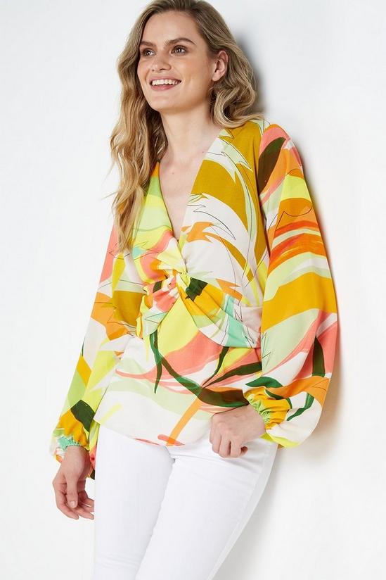 Wallis Tall Lime Abstract Twist Front Top 4